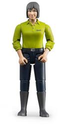 BRUDER Jucarie - Figurina femeie cu camasa verde si blugi negri 60405 Bruder