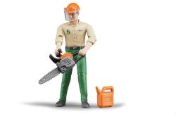 BRUDER Jucarie - Figurina muncitor forestier cu accesorii 60030 Bruder