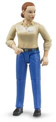 BRUDER Jucarie - Figurina femeie cu camasa bej si blugi albastri 60408 Bruder Figurina