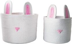 TEMPO KONDELA TEMPO-KONDELA SAMBIA, coşuri tricotate, set 2 buc. , alb/roz