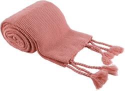 TEMPO KONDELA TEMPO-KONDELA KALANE, pătură de lux tricotată cu franjuri, roz, 150x200 cm