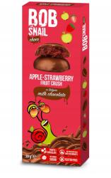 Bob Snail gyümölcs snack étcsokoládéban alma-eper 30 g - mamavita