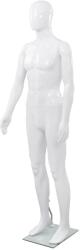 vidaXL Corp manechin masculin, cu suport din sticlă, alb lucios 185 cm (142926)