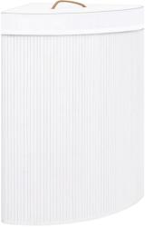 vidaXL Coș de rufe din bambus de colț, alb, 60 L (320763)