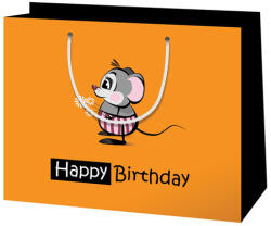 Cardex Közepes méretű &quot, Happy Birthday&quot, egeres ajándéktáska 18x23x10cm (38710)