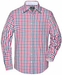 James & Nicholson (Daiber) Férfi kockás ing JN617 - Sötétkék / piros / sötétkék / fehér | 2XL (1-JN617-1723855)