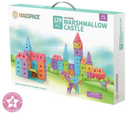 Magspace Set magnetic 129 pcs Magspace - Marshmallow Castle Jucarii de constructii magnetice