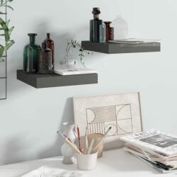 vidaXL Rafturi de perete, 2 buc. , gri extralucios, 23x23, 5x3, 8 cm, MDF (323782) Raft