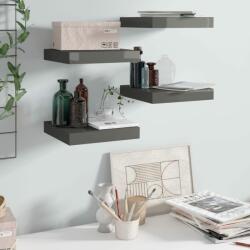vidaXL Rafturi de perete, 4 buc. , gri extralucios, 23x23, 5x3, 8 cm, MDF (323783) Raft
