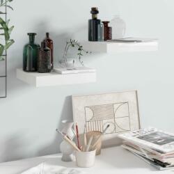 vidaXL Rafturi de perete, 2 buc. , alb extralucios, 23x23, 5x3, 8 cm, MDF (323740) Raft