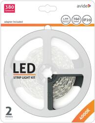 Avide Fehér fényű LED szalag szett (2 méter LED szalag + tápegység) (ABLSBL12V2835-60NW) - artled