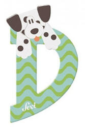  Sevi Fa betű állatos - D türkizkék / zöld