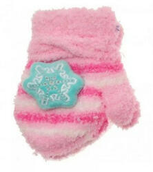  Yo! Bébi 3D-s téli kesztyű 10 cm - Rózsaszín/hópelyhes