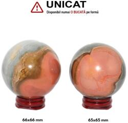 Sfera Jasp Policrom Mineral Natural - 65-66 x 65-66 mm - Unicat