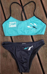 BornToSwim Costum de baie de damă borntoswim sharks bikini black/turquoise m Costum de baie dama