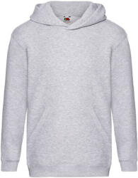 Fruit of the Loom Gyerek Pulóver Kapucnis Hosszú ujjú Fruit of the Loom Premium Hooded Sweat Kids - 140 (9-11), Heather szürke