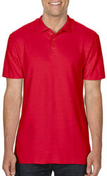 Gildan Férfi Galléros póló Rövid ujjú Gildan Softstyle Adult Double Pique Polo - L, Piros