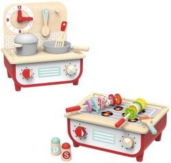 Tooky Toy Детска дървена кухня и барбекю Tooky Toy - 2 в 1 (TF327) - baby