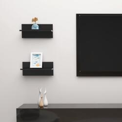 vidaXL Rafturi de perete, 2 buc. , negru extralucios, 40x11, 5x18 cm (807311) Raft