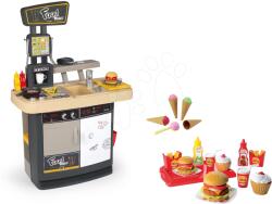 Smoby Set restaurant cu bucătărie Food Corner Smoby accesibilă din mai multe părți cu meniu de hamburgher din McDonald și înghețată (SM310910-4)