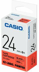Casio XR-24RD1 24mm x 8m, piros-fekete feliratozógép szalag (XR-24RD1)