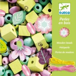 DJECO Wooden Beads - Leaves and Flowers ékszerkészítő (DJ09808)