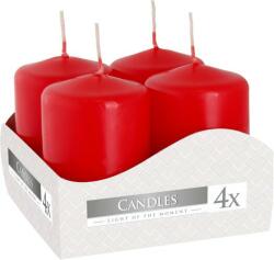BISPOL Pillar candle red 4x6 cm 4 pcs