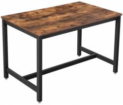 Vasagle Rusztikus barna asztal étkező asztal 4 fős 120 x 75 x 75 cm (KDT75X)