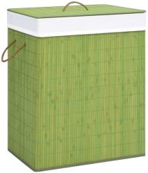 vidaXL Coș de rufe din bambus cu o secțiune, verde, 83 L (320754)