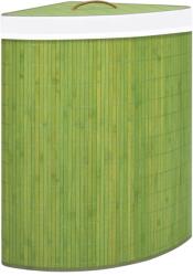 vidaXL Coș de rufe din bambus, pentru colț, verde, 60 L (320764)