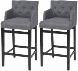 vidaXL Scaune de bar, 2 buc. , gri închis, material textil (244661)