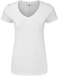 Fruit of the Loom Női rövid ujjú póló Fruit of the Loom Ladies' Iconic 150 V Neck T -L, Fehér