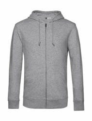 B&C Collection Férfi kapucnis hosszú ujjú organikus pulóver B and C Organic Zipped Hooded XL, Heather szürke