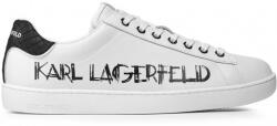 Karl Lagerfeld Kourt II Art Deco Logo Leather KL51526 Alb