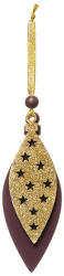 Fééric Lights & Christmas Karácsonyi felakasztható csepp dísz - fa - lilás bordó/arany (IMO-JJA-175863LILA)