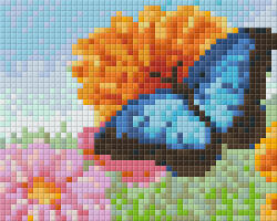 Pixelhobby Pixel szett 1 normál alaplappal, színekkel, pillangó virágokkal (801364)