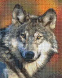 Pixelhobby Pixel szett 9 normál alaplappal, színekkel, farkas (809009)