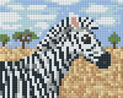 Pixelhobby Pixel szett 1 normál alaplappal, színekkel, zebra (801358)