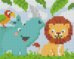 Pixelhobby Pixel szett 1 normál alaplappal, színekkel, vadállatok (801365)