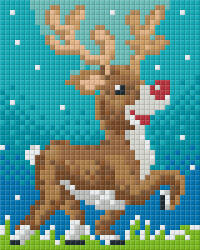 Pixelhobby Pixel szett 1 normál alaplappal, színekkel, rénszarvas (801417)