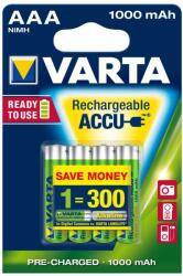 VARTA AAA 1000mAh 4db Ready to Use tölthetõ elem, akkumulátor (5703301404)