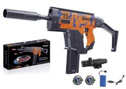  Pistol mitraliera de jucarie cu ventuze, infrarosu, baterie reincarcabila, portocaliu, 80 cm RB32088