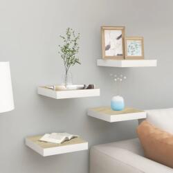 vidaXL Rafturi perete suspendate 4 buc. alb/stejar 23x23, 5x3, 8 cm MDF (326569) Raft