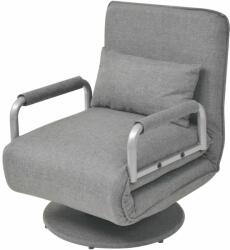vidaXL Scaun pivotant și canapea extensibilă, gri deschis, textil (244666)