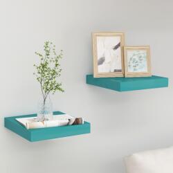 vidaXL Rafturi perete suspendate, 2 buc. , albastru, 23x23, 5x3, 8 cm MDF (326610) Raft