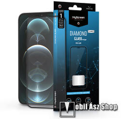 MyScreen APPLE iPhone 12, iPhone 12 Pro, MYSCREEN DIAMOND GLASS LITE EDGE üvegfólia, 9H, Full, Fekete