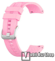 Okosóra szíj - környezetbarát szilikon - RÓZSASZÍN - 120 + 90mm hosszú, 22mm széles - SAMSUNG Galaxy Watch 46mm / Watch GT2 46mm / Watch GT 2e / Galaxy Watch3 45mm / Honor MagicWatch 2 46mm
