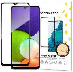 Wozinsky edzett üveg Teljes ragasztó szuper kemény képernyővédő teljes fedett tokbarát Samsung Galaxy A22 4G fekete üvegfólia