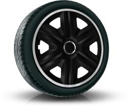 NRM Capace pentru roți PEUGEOT 14", FAST LUX argintiu-negru 4bc
