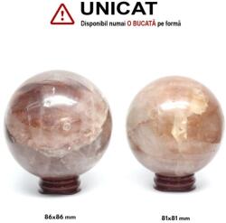  Sfera Cuart cu Hematit Mineral Natural - 81-86 x 81-86 mm - Unicat